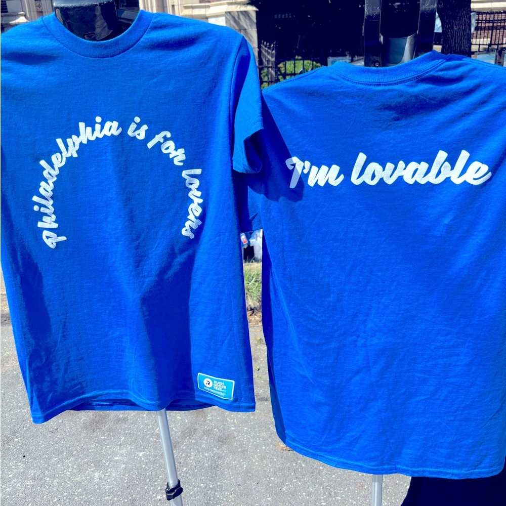 Lovable tees. Phila( Montco, bucks doylestown Xmas) is for lovers front.